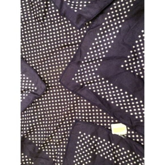 Vintage Glentex Navy Polka Dot Scarf 22" Square 100% Acetate Made In Japan Hand - Picture 8 of 10
